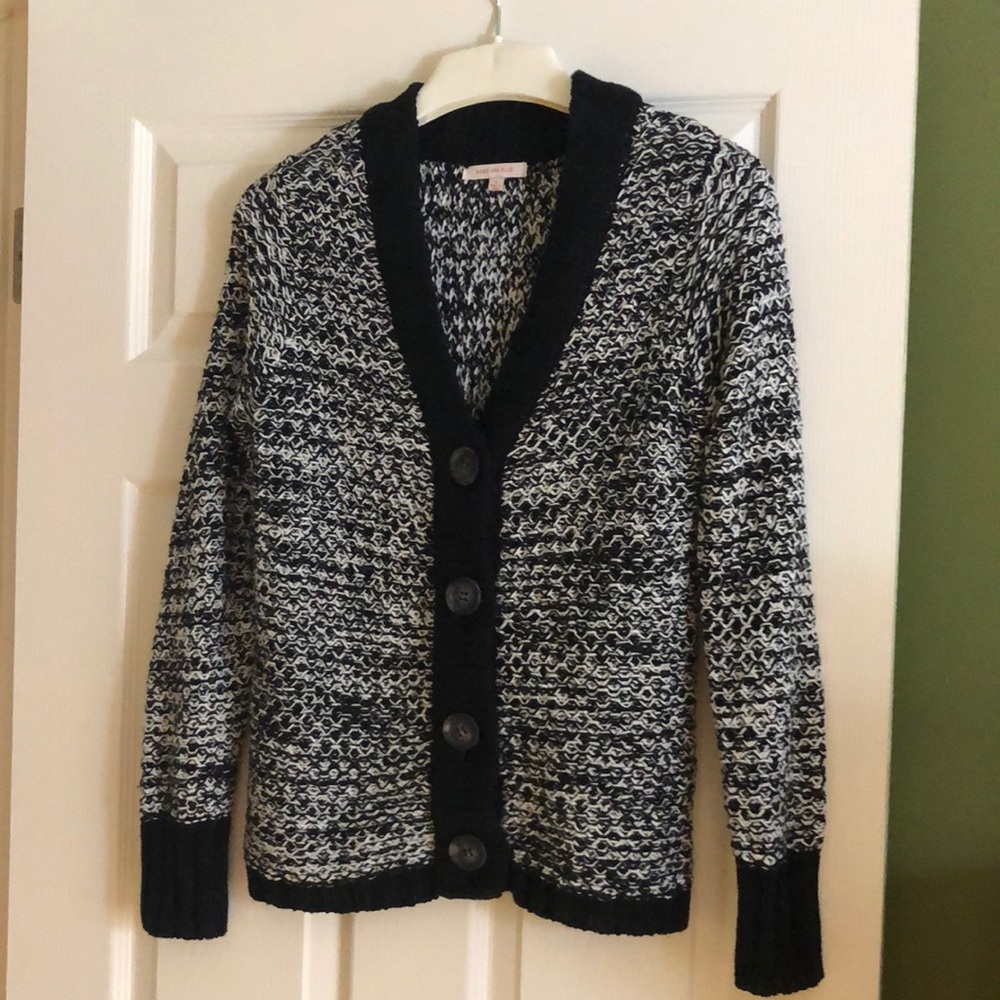 Reba contrast trim button front cardigan